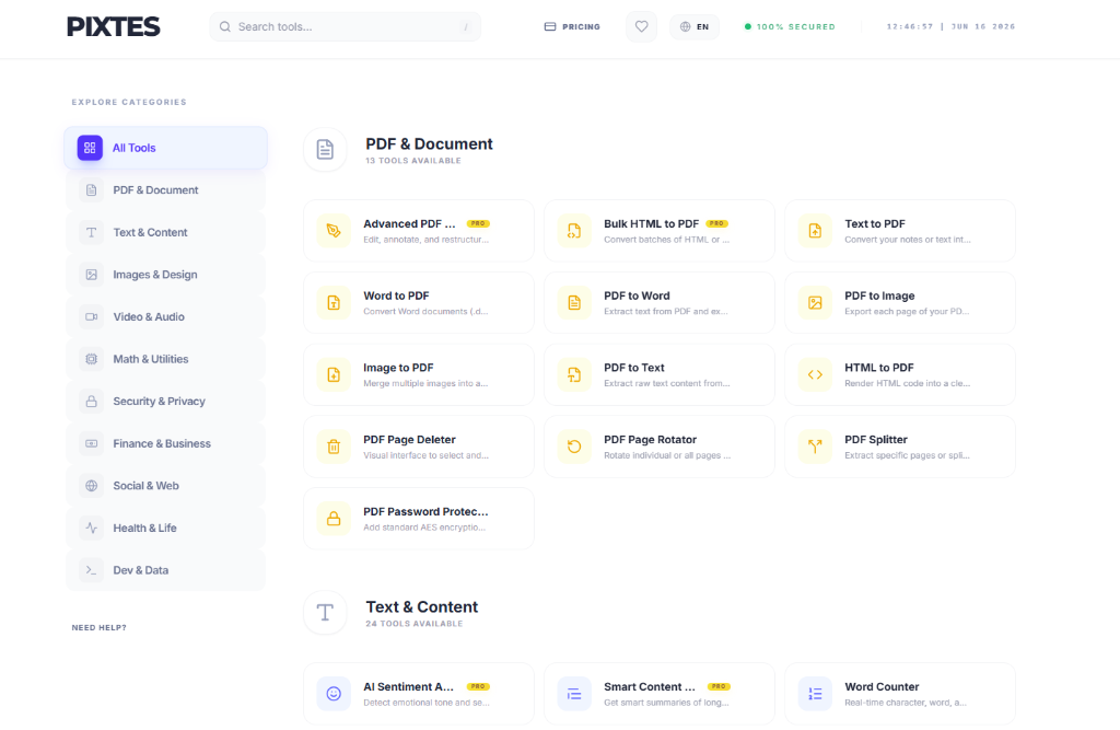 Pixtes Platform Dashboard